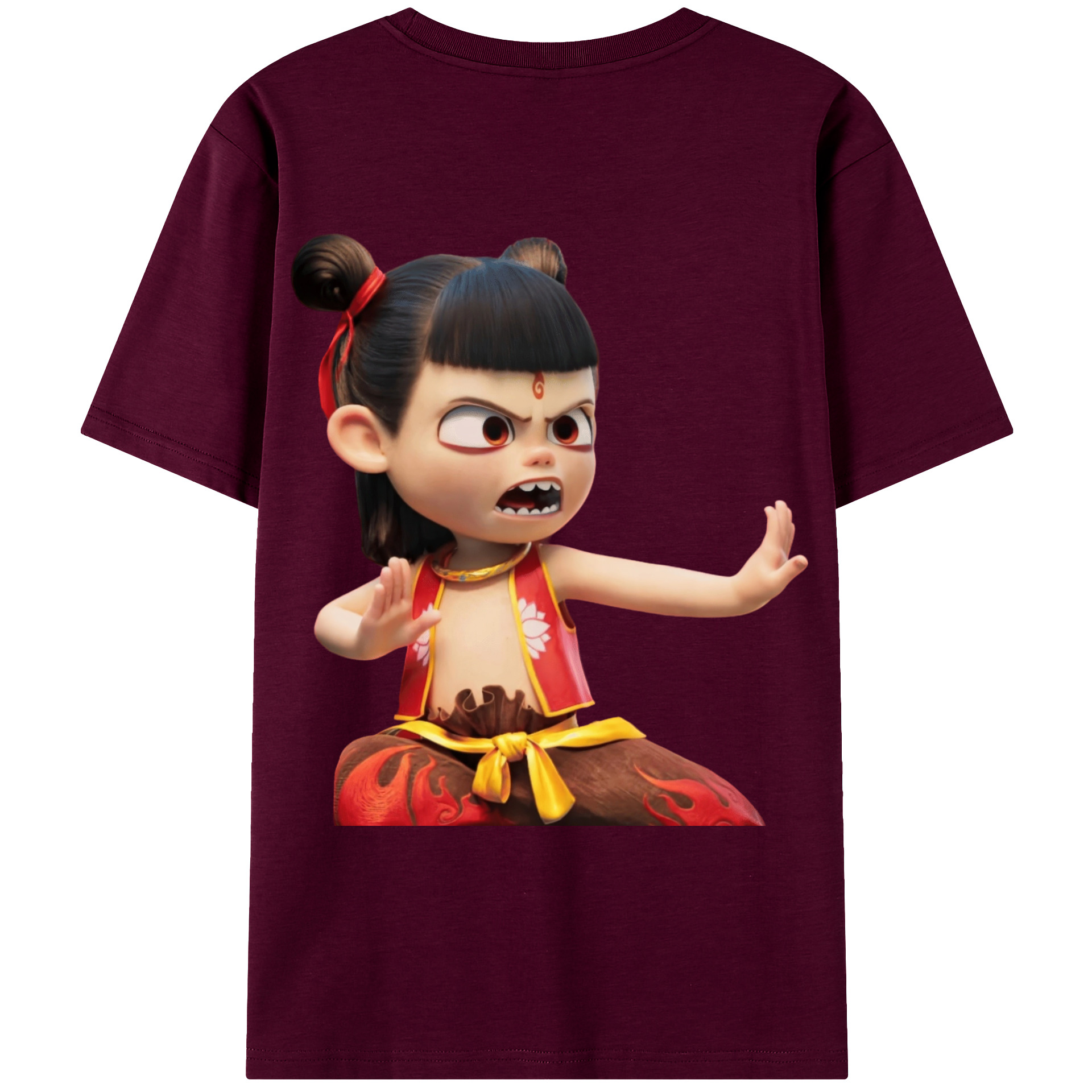 （画像用） Ne Zha 2 ナタ 魔童の大暴れ レディース半袖Tシャツ(バックプリント)